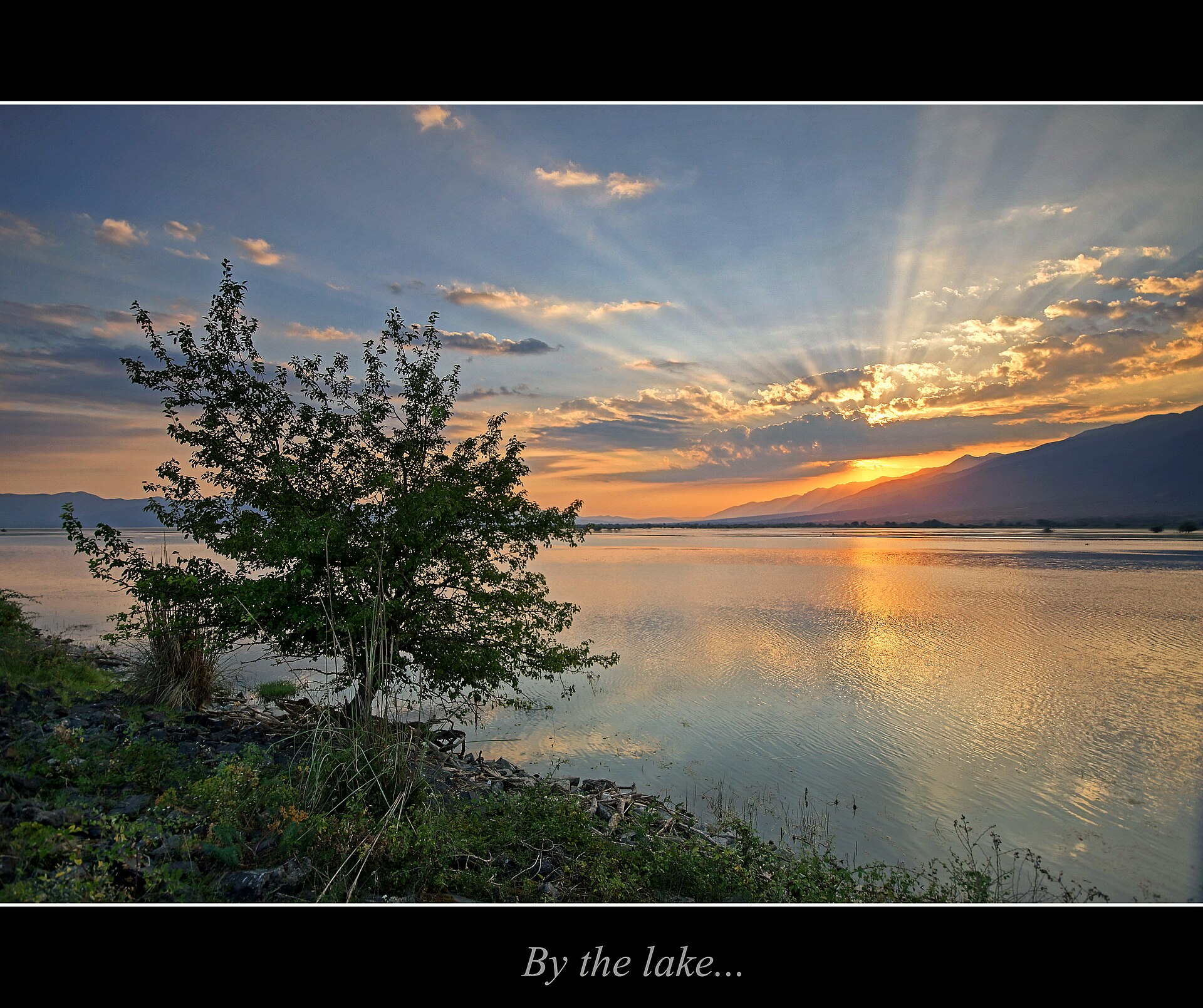 Sunset over Lake Kerkini in the wider Kerkini area